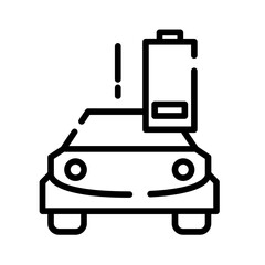 Broken car battery  icon
