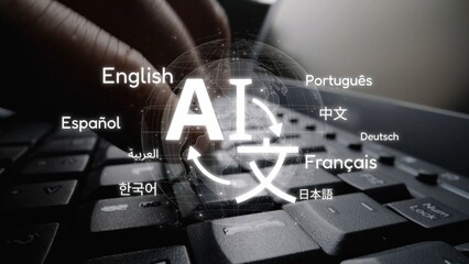 Global communication with multiple languages, digital translation tools, multilingual technology,...