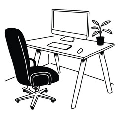 Fototapeta premium office desk with computer
