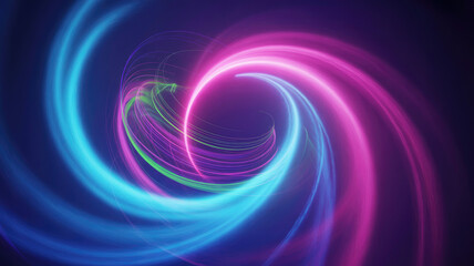 Swirling Neon Light Trails abstract blue