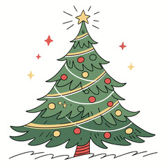 Fototapeta premium Christmas Tree icon perfect for holiday designs, decor, cards, and digital projects.