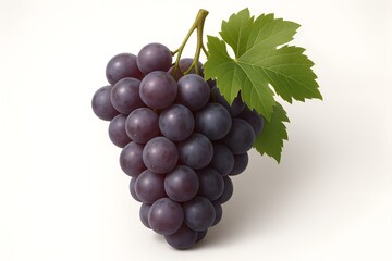 Fototapeta premium Bunch of fresh red grapes isolated on white background