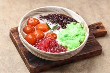 Bubur Madura atau Bubur Campur. Madura porridge is porridge with a sweet taste that contains a mixture of several sweet porridges