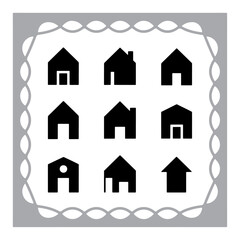 This title includes key elements (house, real estate, icons, black, web, design) and avoids the colon sign as requested