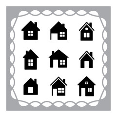 This title includes key elements (house, real estate, icons, black, web, design) and avoids the colon sign as requested