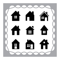 This title includes key elements (house, real estate, icons, black, web, design) and avoids the colon sign as requested