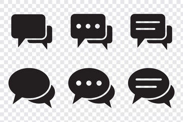 Comment icon speech bubble symbol. Speech bubble collection . Cloud speech bubbles collection. Black speech bubble . Vector illustration
