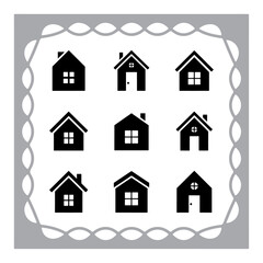 This title includes key elements (house, real estate, icons, black, web, design) and avoids the colon sign as requested