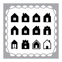 Fototapeta premium This title includes key elements (house, real estate, icons, black, web, design) and avoids the colon sign as requested