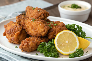 fried-chicken-food, fried, chicken, meat, meal, plate, dinner, dish, cuisine