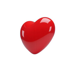 Fototapeta premium Glossy Plastic Style Red Heart PNG