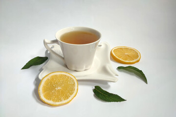 Tea with lemon, cup of tea, cup of lemon tea, herbal tea