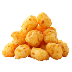 Golden Potato Bites: A close-up shot of a pile of crispy golden potato bites, appetizing and perfect for a snack.