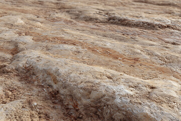 Rough travertine stone surface with earthy tones texture