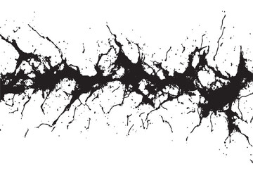 Chaotic Ink Splash Vein – Horizontal Grunge Drip Art