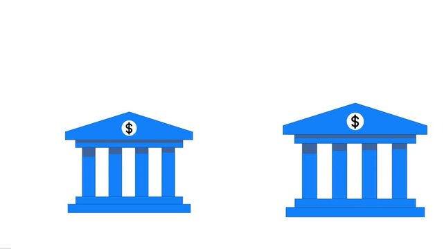 Bank to Bank Money Transfer Animation , Send money securely from smartphone device, financial transaction.