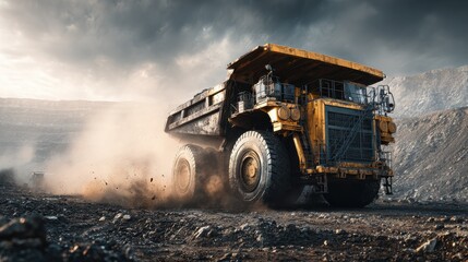 Fototapeta premium A photograph showcasing the use of advanced technology automation and digital controls in the of heavy machinery and equipment in the industrial mining and construction sectors