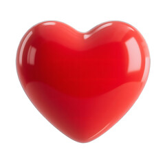 Fototapeta premium Glossy Plastic Style Red Heart PNG
