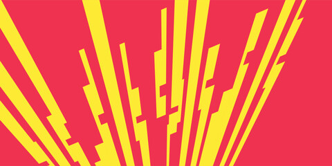 Comic book speed lines with red and yellow motion effect. Radial burst and stripe style, ideal for superhero action scenes, manga frames, pop art, explosion backgrounds, or dynamic posters.