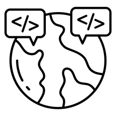 Unique design icon of global coding
