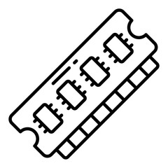 Fototapeta premium A premium download icon of ram