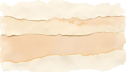 Fototapeta premium Textured Torn Paper Layers in Neutral Beige and Cream Colors for Creative Design Projects