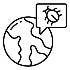 Editable design icon of global chat bug