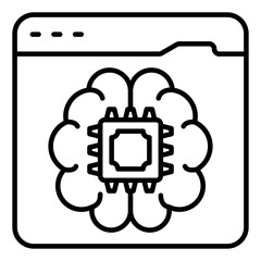 Premium download icon of brain chip