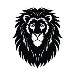 Majestic lion head with flowing mane silhouette