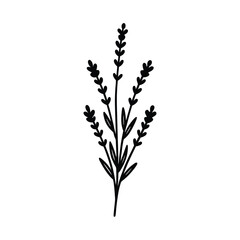 Simple lavender sprig silhouette
