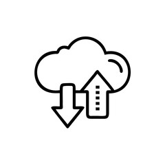 Cloud with upload download arrows on data transfer concept vector
