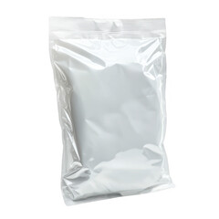 Blank white stand up pouch zipper bag packaging isolated on transparent background