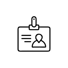 Handdrawn I D badge with person icon lines on identity card