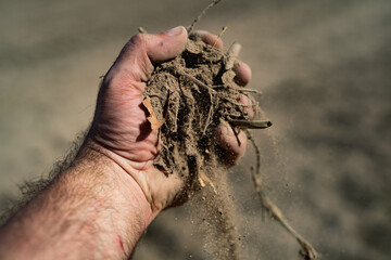 Melioration improving soil quality. Land prepared for planting. Planting season. Humus nourishing...