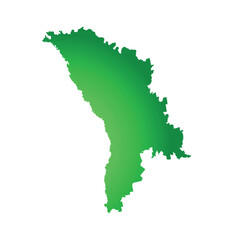 Map of Moldova, sign silhouette. World Map Globe. Vector Illustration isolated on white background. Europe continent.