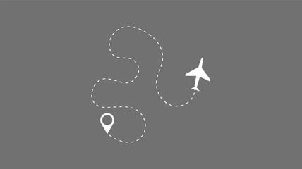 Airplane route vector illustration for travel destination and journey with dotted line