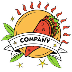Colorful logo design for a food company specializing in wraps.
