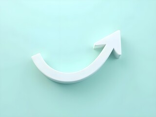 blue arrow on white background.