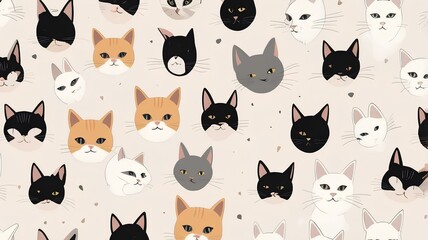 seamless pattern with cats