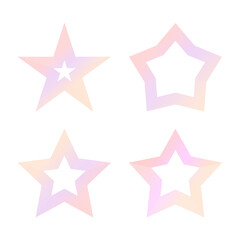Four Pastel Star Shapes vector icon, flat star element. for apps and websites. Represents quality. Star vector