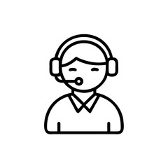 A person wearing a headset with a microphone on a customer service