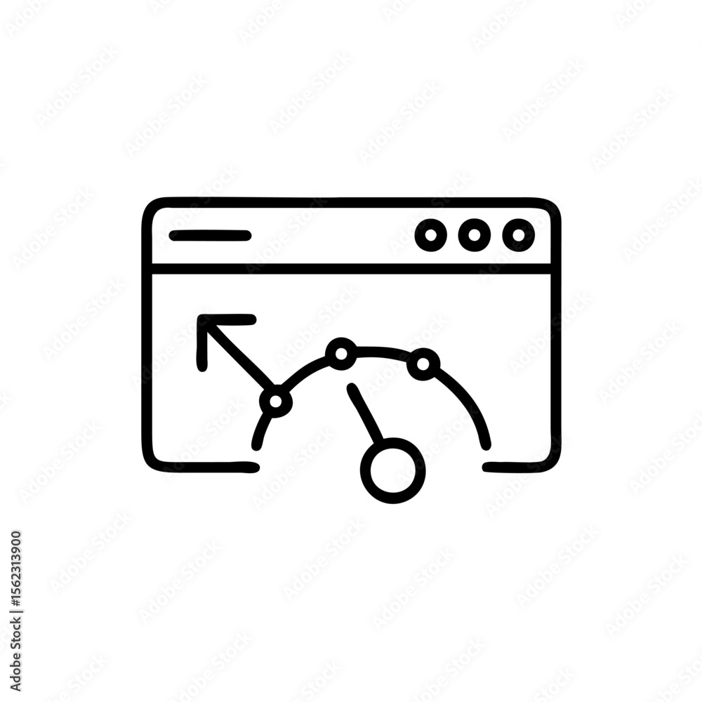 Poster handdrawn a browser window with a graph gauge on arrow