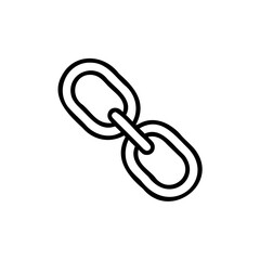Outline two linked chain links on a simple handdrawn connection symbol