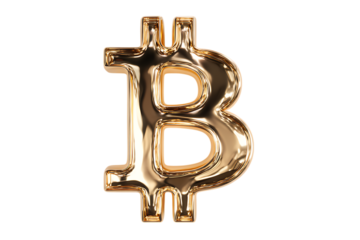 Golden Bitcoin symbol on black background