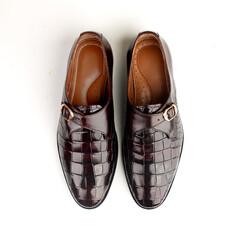 Men brown Formal Shoes isolated on white background