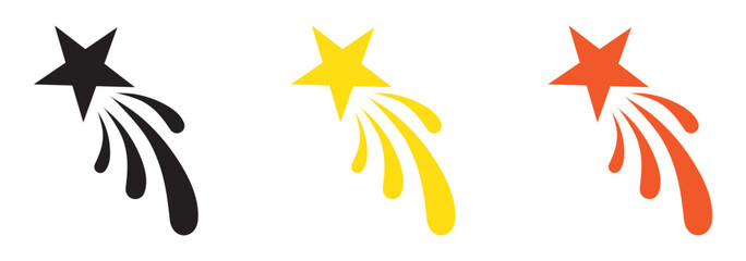 shooting star icon on white background. flat style. shooting star sign for your web site design, logo, app, UI. star symbol. star logo.