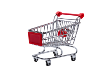 Small shopping cart isolated on black background