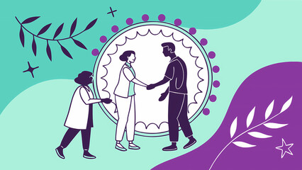 Business partnership illustration handshake agreement team collaboration and cooperation design vector