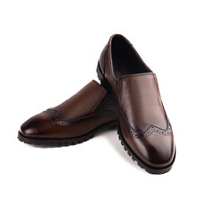 Men brown Formal Shoes isolated on white background