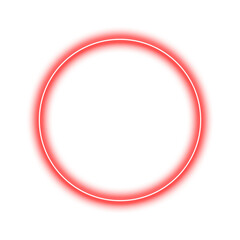 Red Neon Circle PNG &ndash; High Resolution Transparent Light Ring for UI, Poster, and Background Design